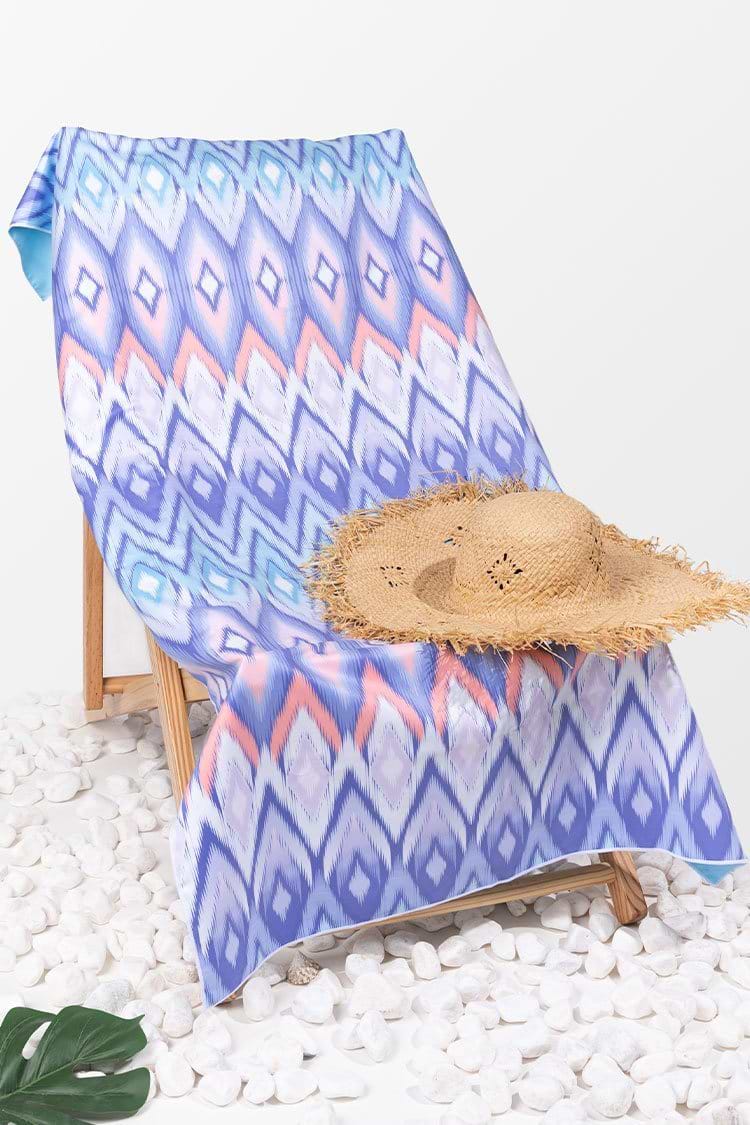 Blue Charm Geo Print Beach Blanket