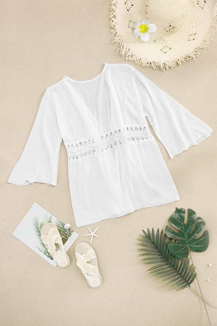 Leila Crochet Tassel Drawstring Kimono