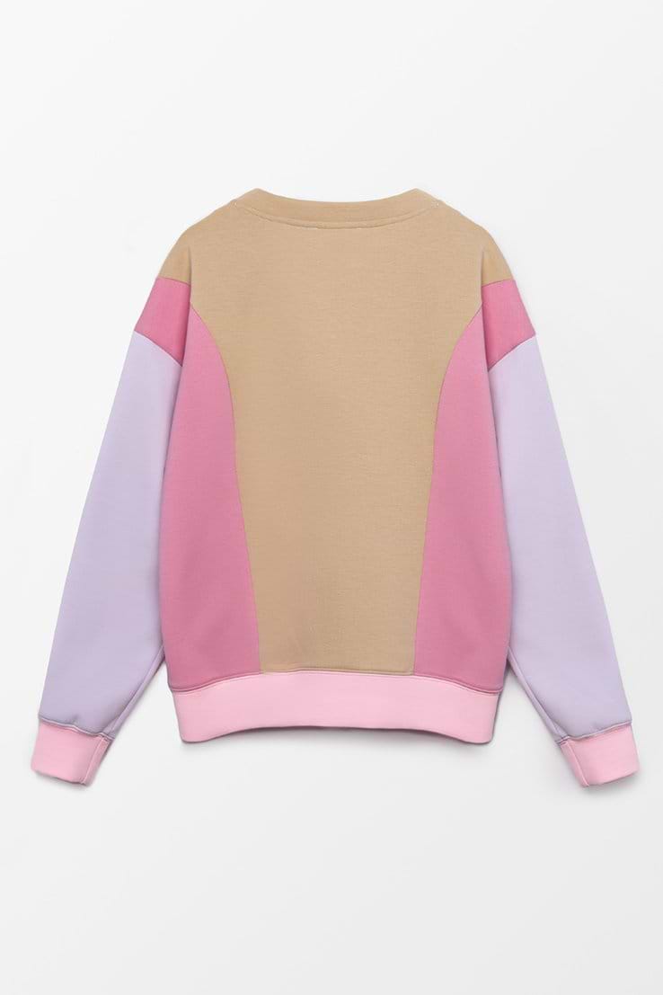 Sunset Farbeblock Sweatshirt mit Langarm
