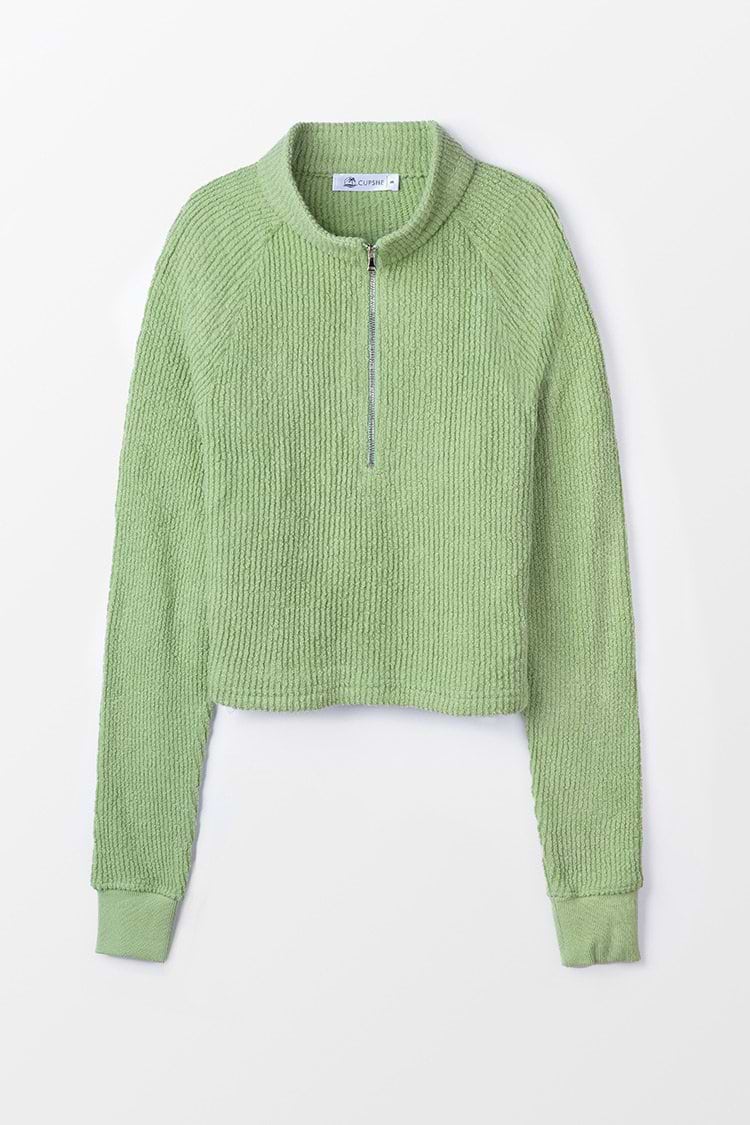 Sweat col montant zippé
