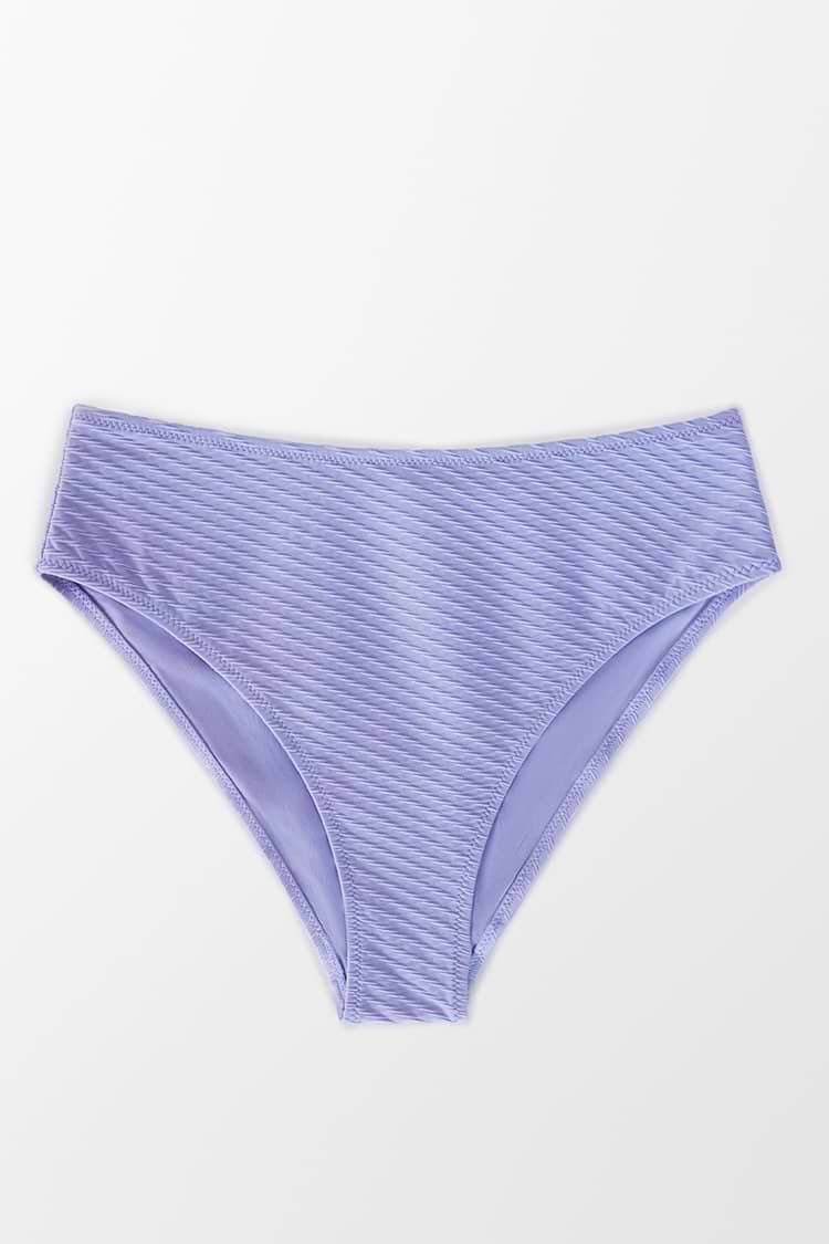Textured High Waisted Bikini Bottom