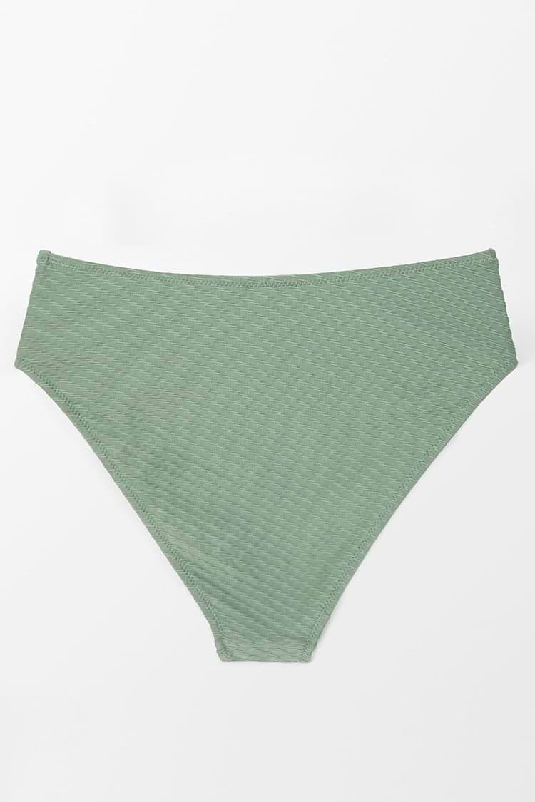 Texturierte Bikini-Hose mit High-Waist