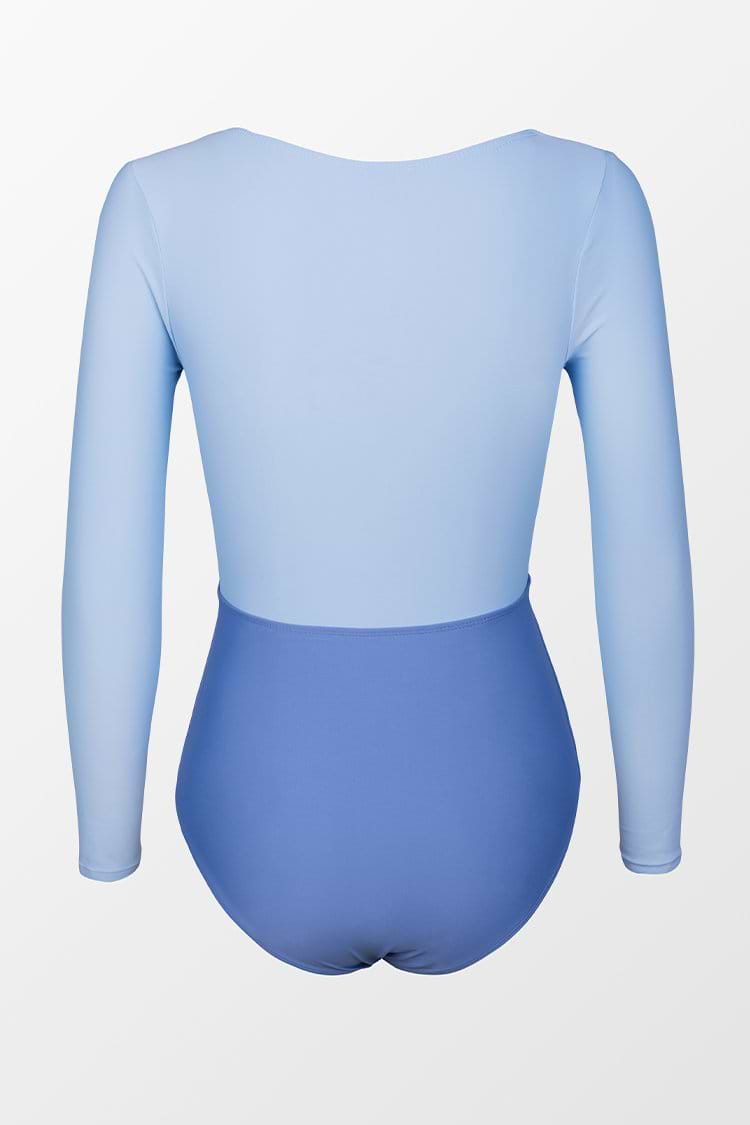 Maillot de bain une pièce à manches longues col en V avec nœud