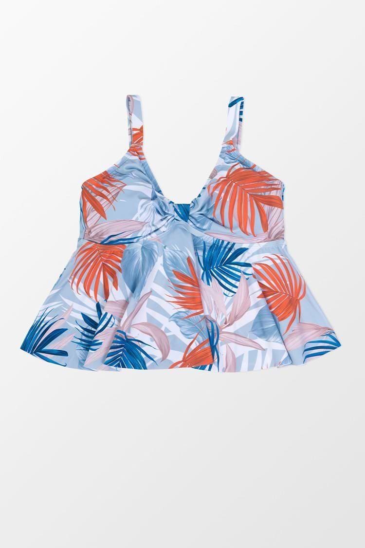 Myra Ruffle Hem Plus Size Tankini Top
