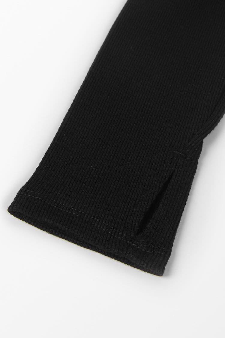 Schulterfreies Langarm-Sweatshirt in Schwarz