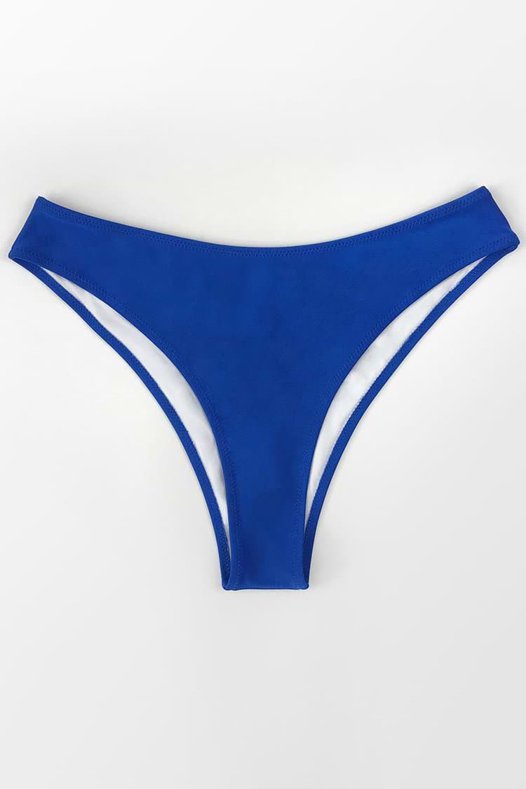 Bikini-Hose mit High Leg in Blau