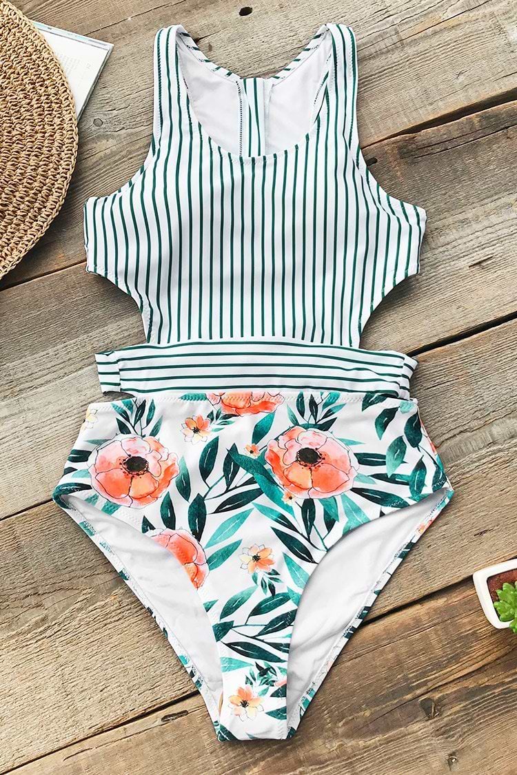 Vermiss dich Mohn Monokini Badeanzug