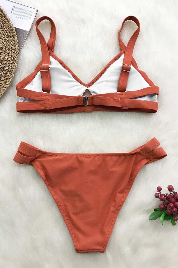Sonnenuntergang Orange Solid Bikini