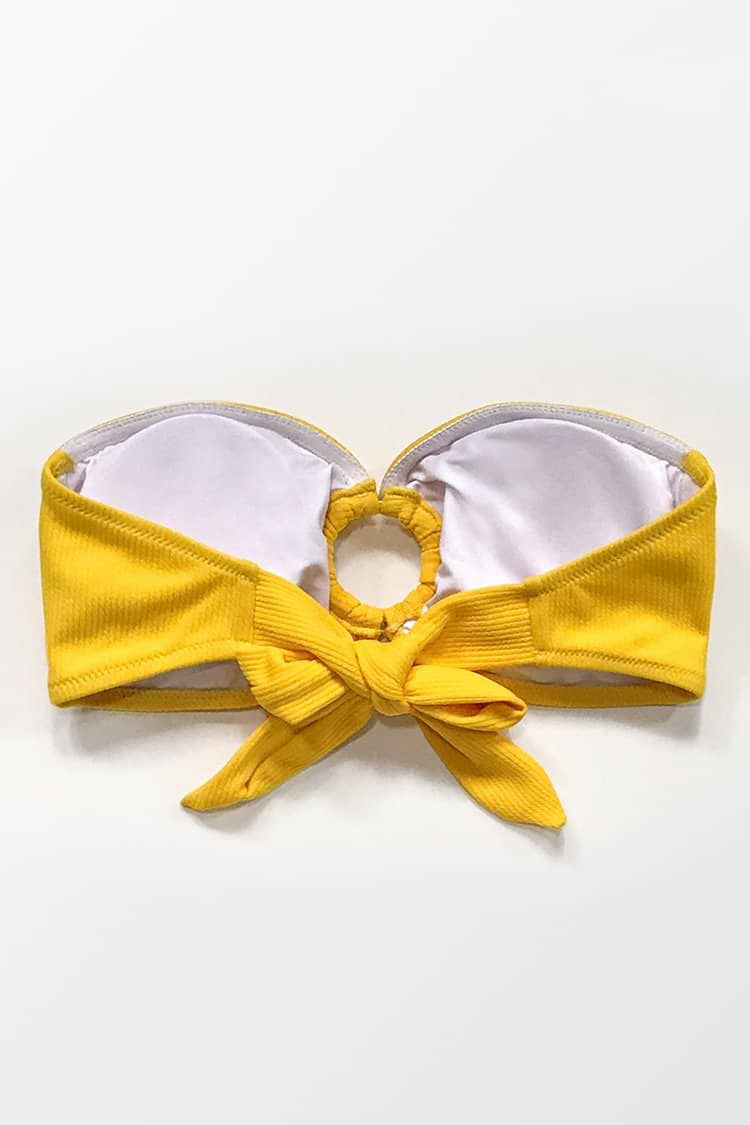 Gelbes Middie Ring Bikini Oberteil