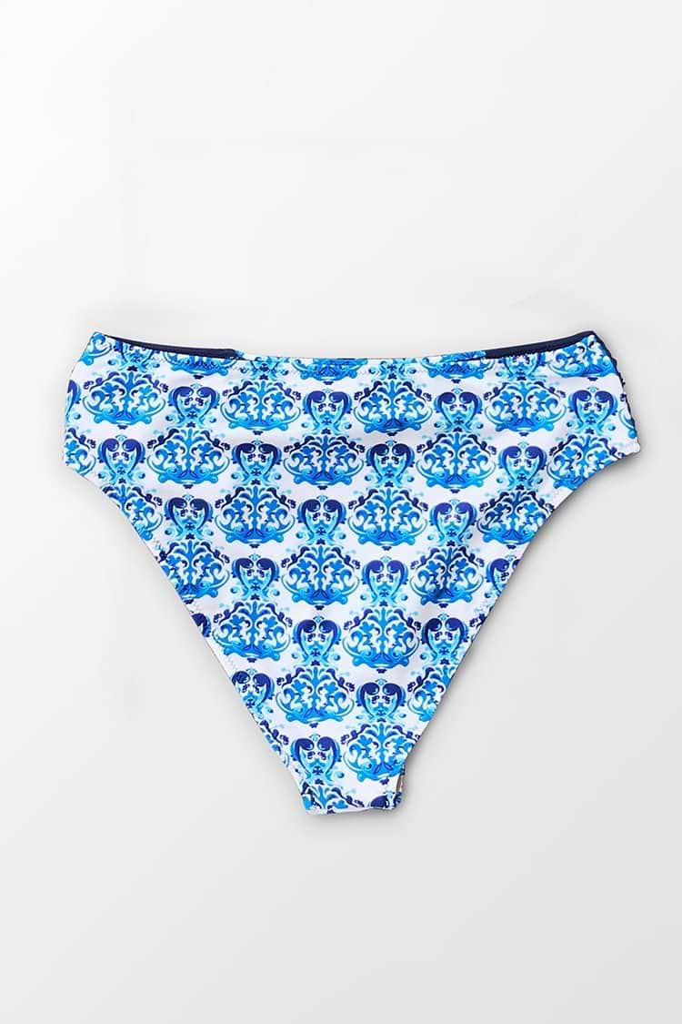 Bas de bikini plongeant exotique à nouer