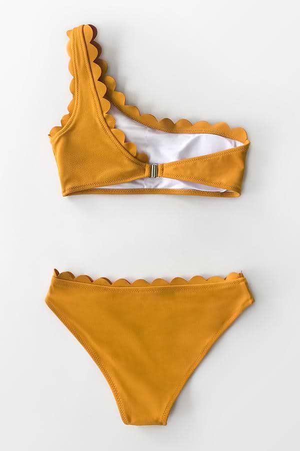 Gelber Eine Schulter Bikini