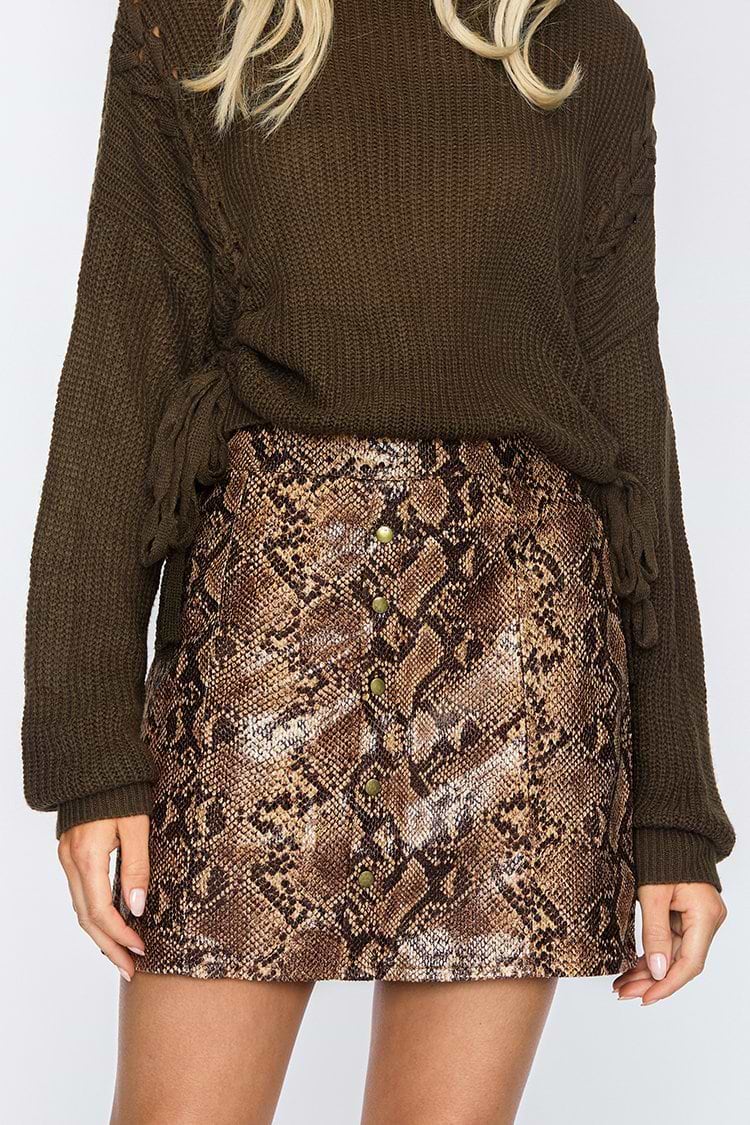 Mini jupe à imprimé serpent