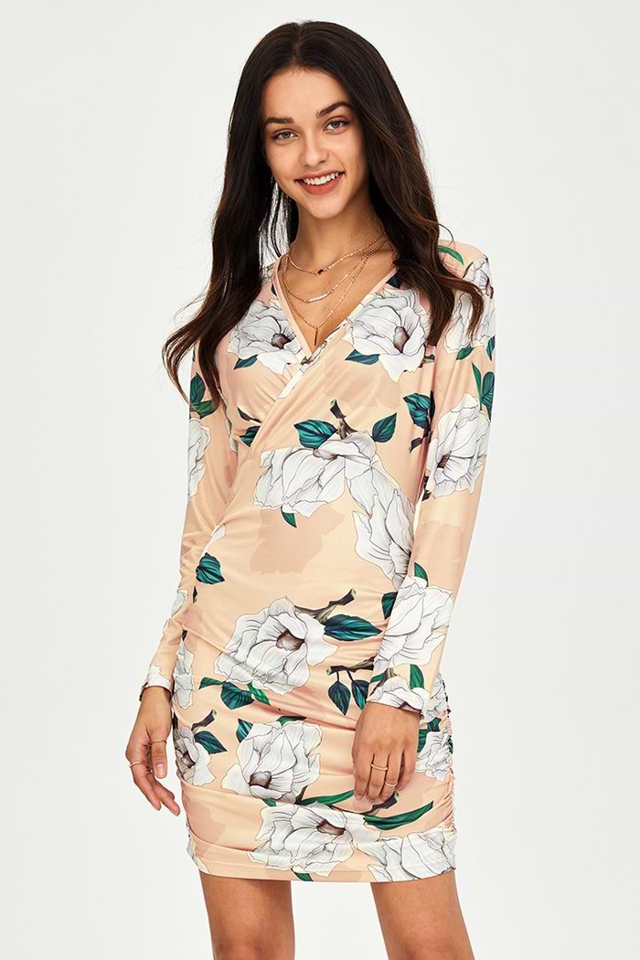 Robe courte à imprimé floral