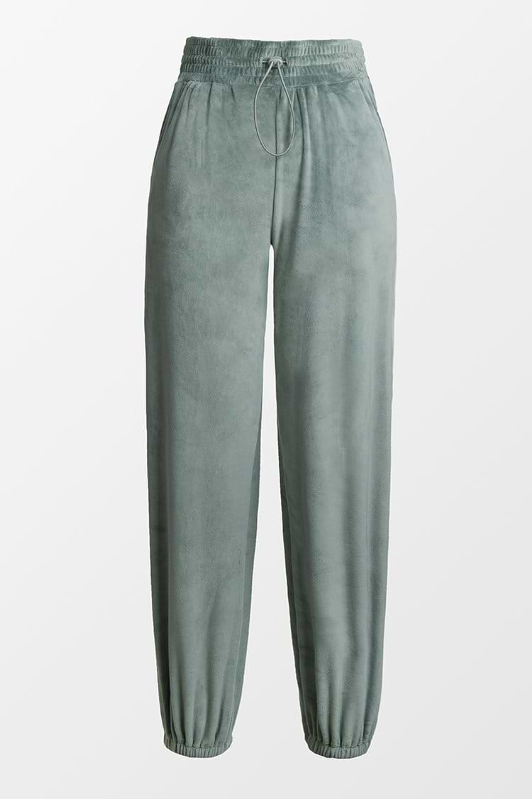 Karotten-Jogginghose mit elastischem Tailleband in Grün