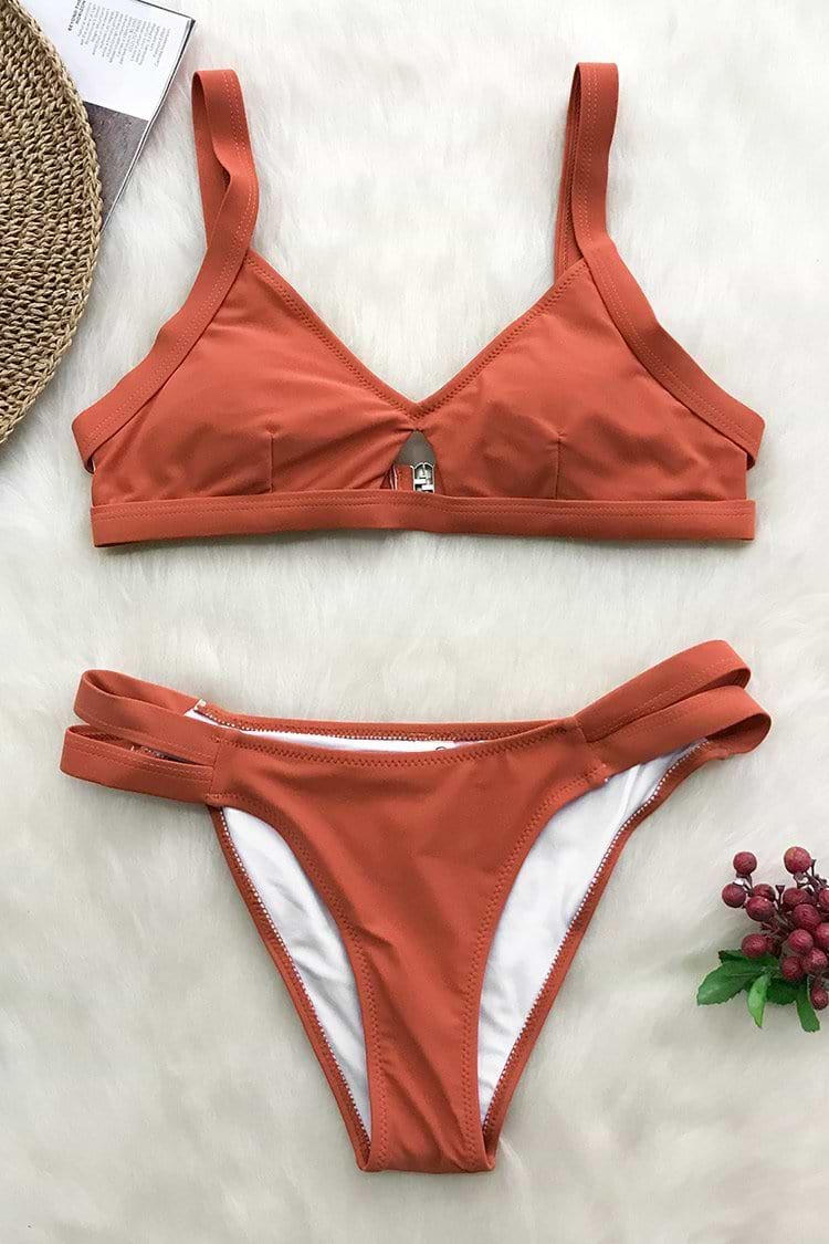 Sonnenuntergang Orange Solid Bikini