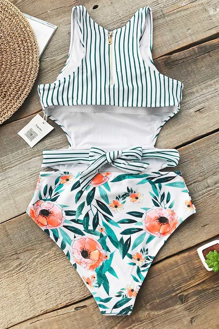 Vermiss dich Mohn Monokini Badeanzug