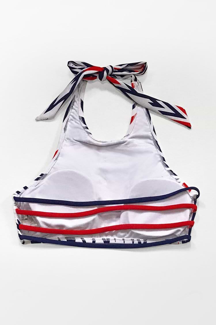 Geometrisches Neckholder-Bikini-Oberteil