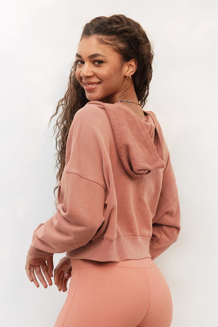 Barbados Drop Shoulder Crop Long Sleeve Hoodie