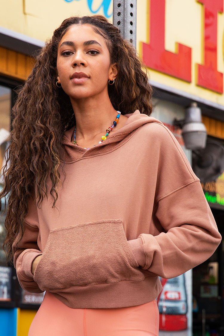 Barbados Drop Shoulder Crop Long Sleeve Hoodie