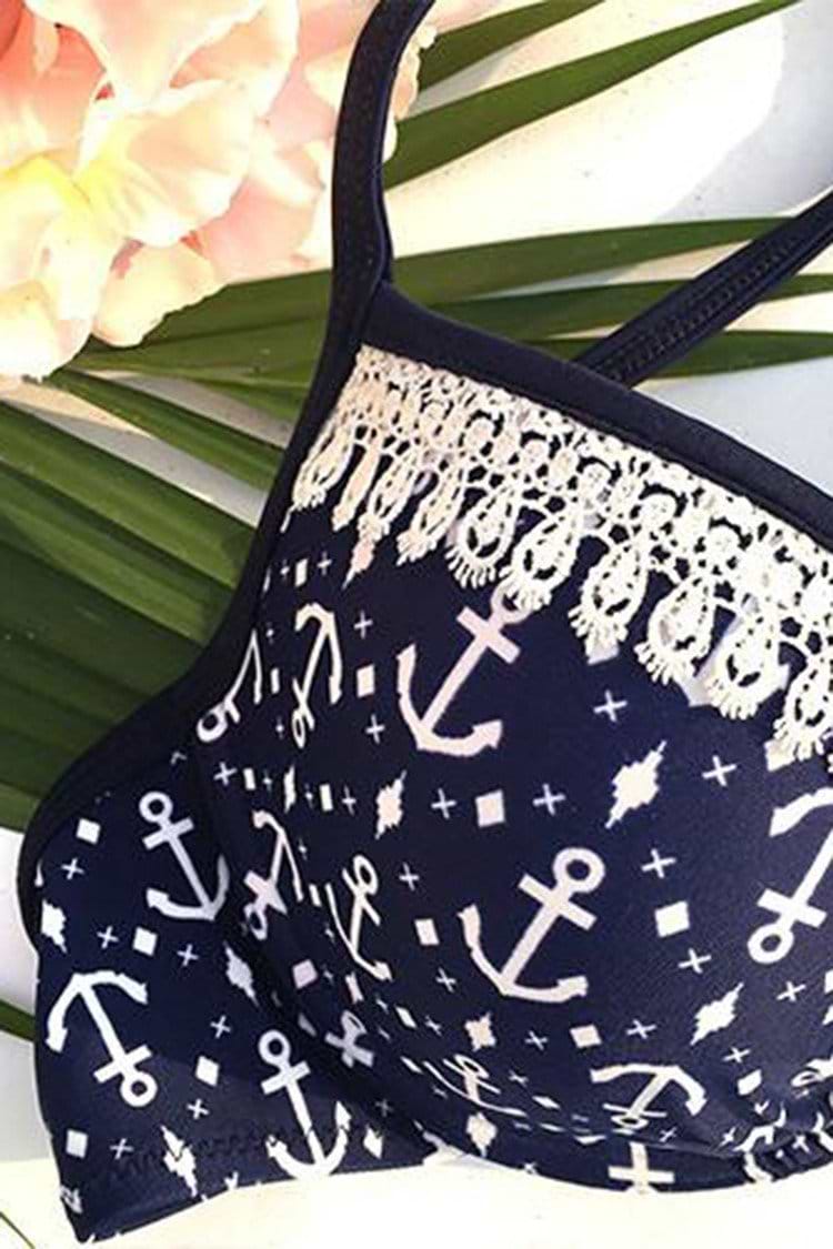 Seaside Soiree Anchor Printing Bikini Set