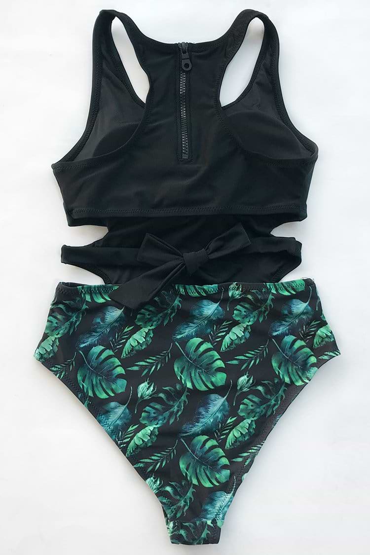 Impress The Best Zipper One-piece Swimsuit