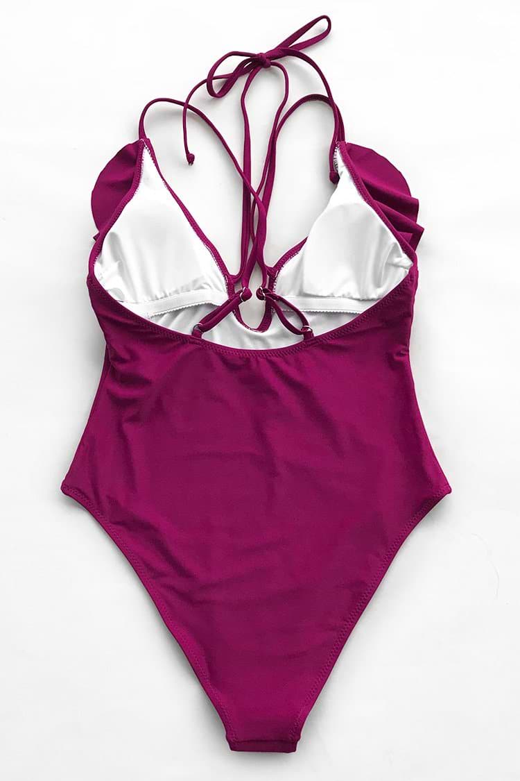 Lovely Summer Falbala One-piece Swimsuit