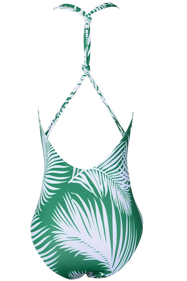 White Jade Leaves One-piece Swimsuit