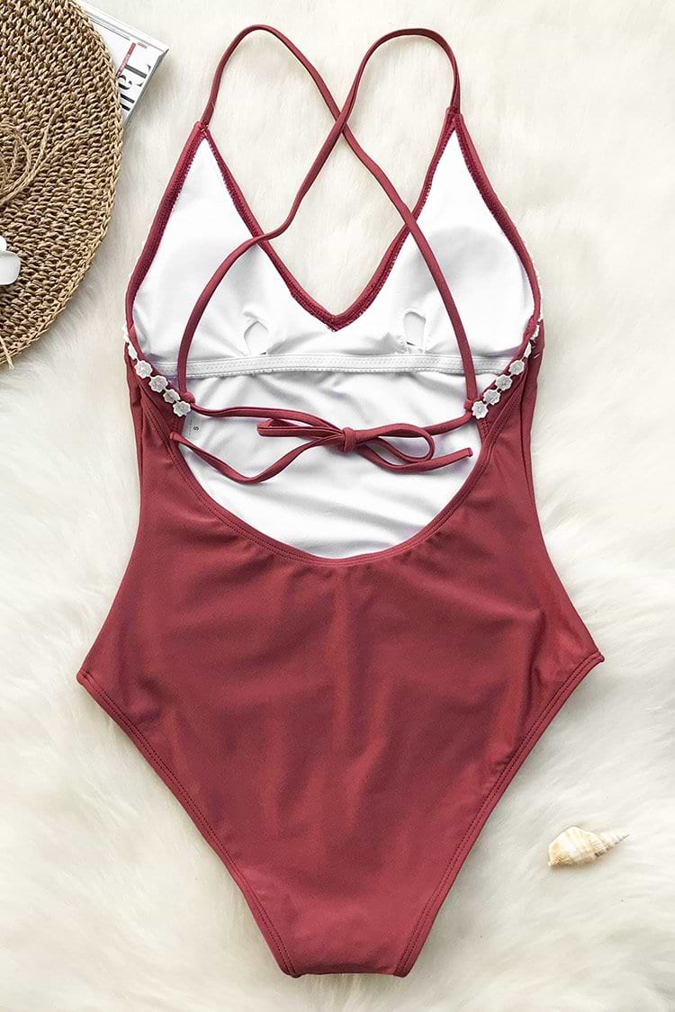 Heartbeat Song Lace One-piece Swimsuit