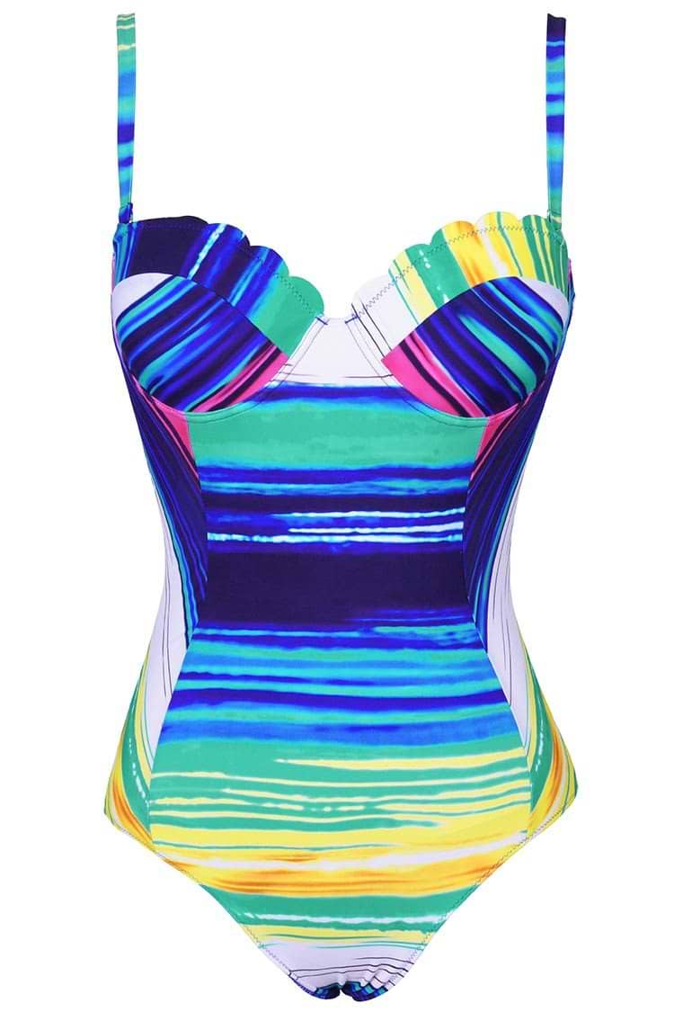 Sea Sunset Stripes One-piece Swimsuit