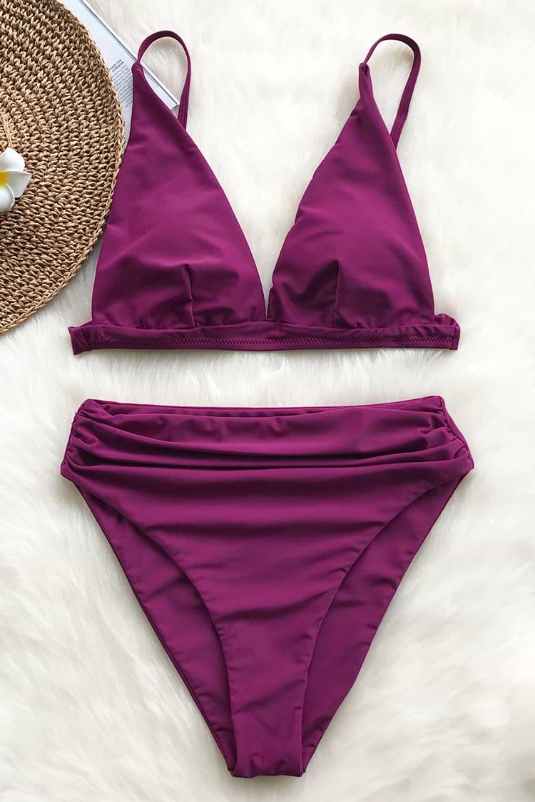 Romantic Star Solid Bikini Set
