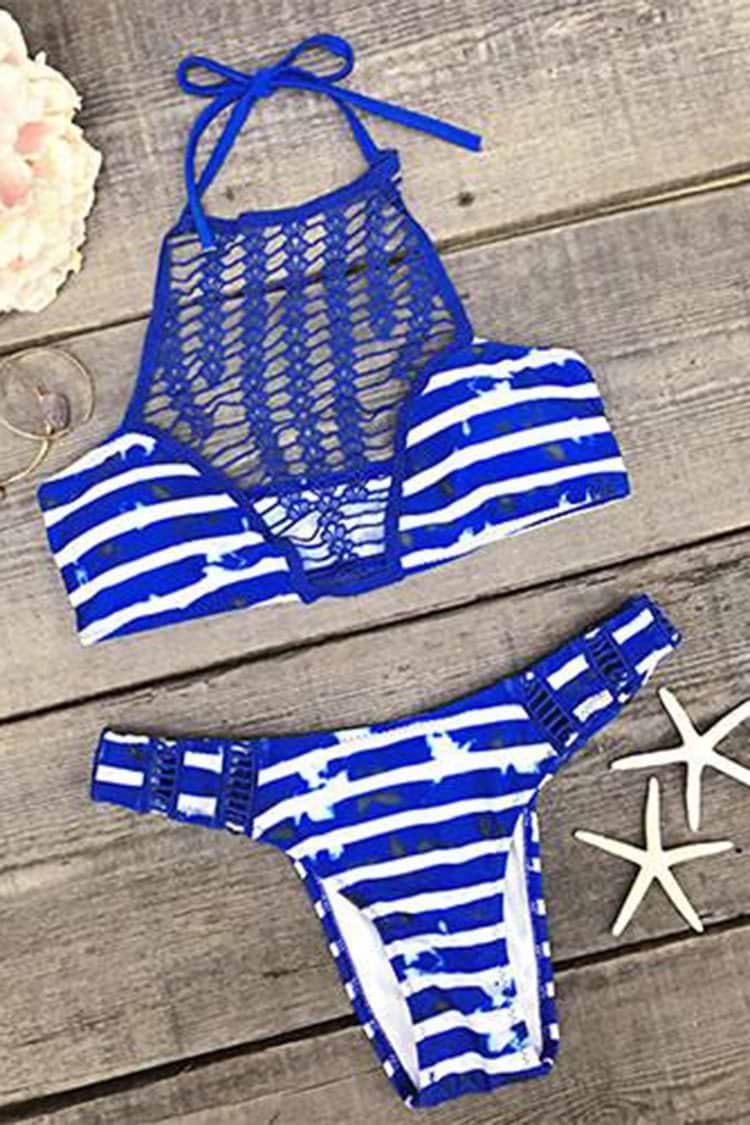 Ocean Star Mesh Tank Bikini Set