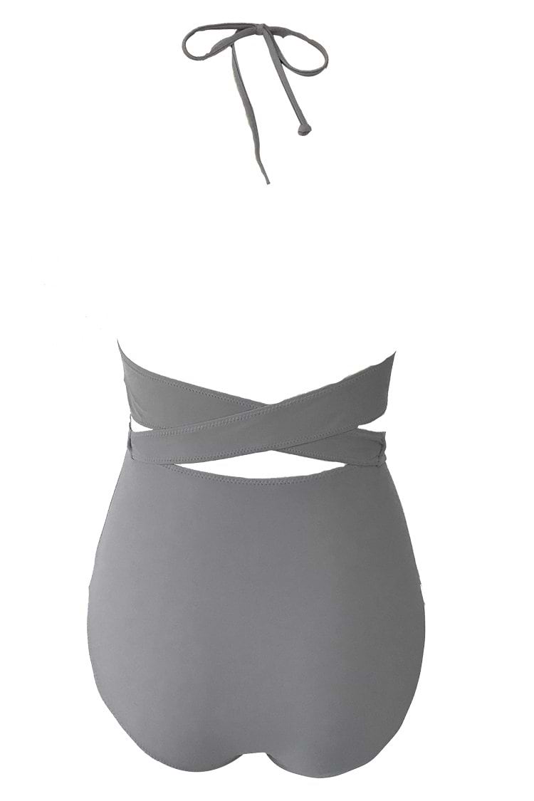 Graceful Swan Cross One-piece Swimsuit