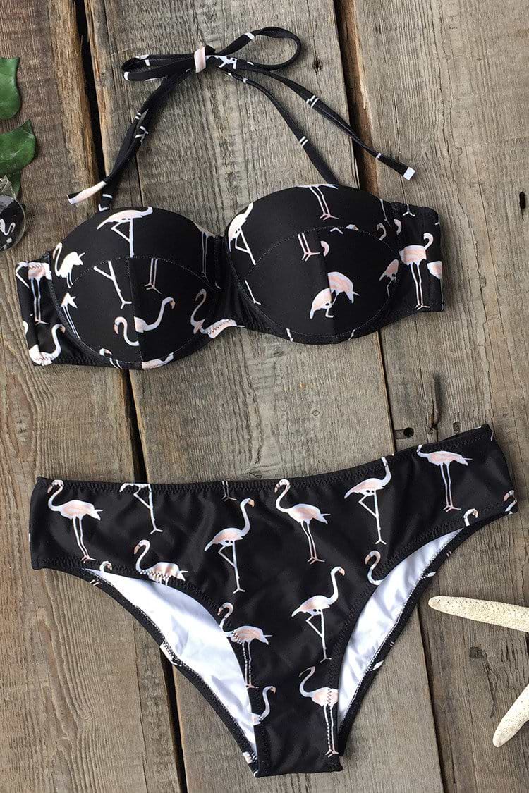 Somewhere Fast Flamingo Bikini Set
