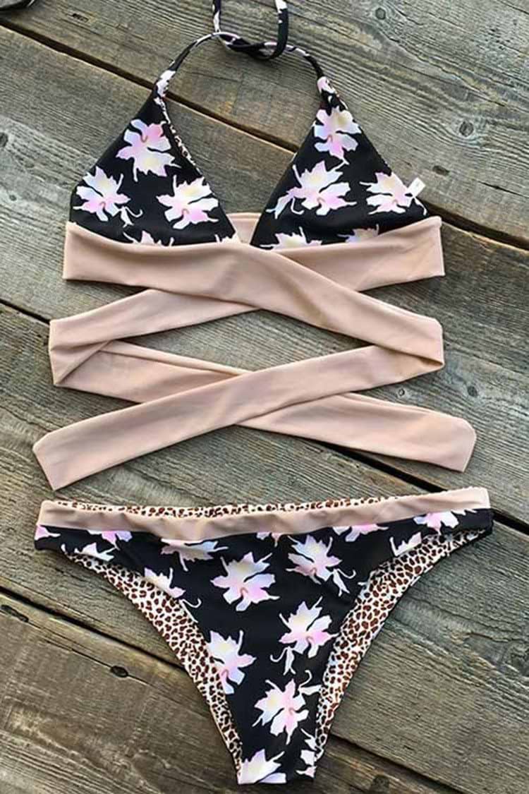 Super Flower Lover Halter Bikini Set