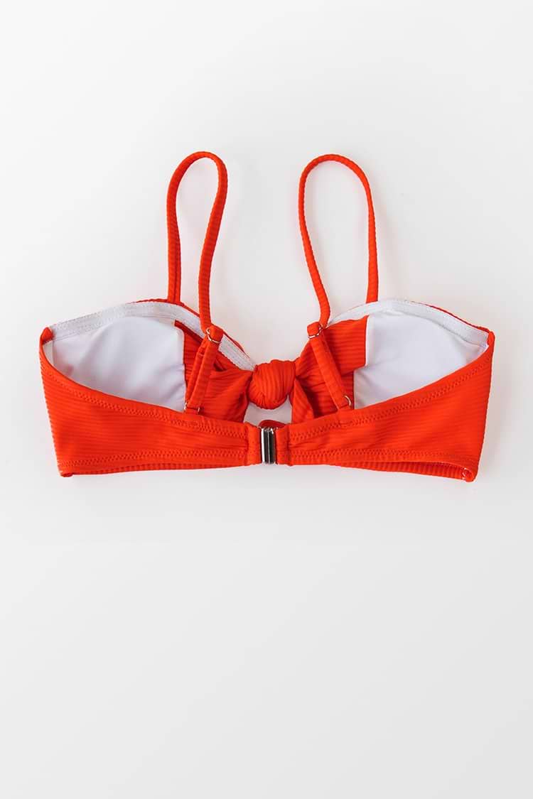 Summer Red Knotted Bikini Top