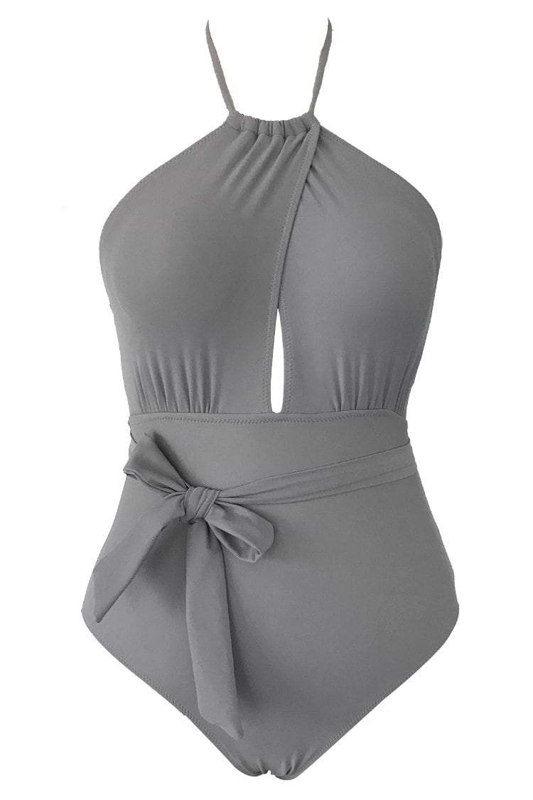 Graceful Swan Cross One-piece Swimsuit