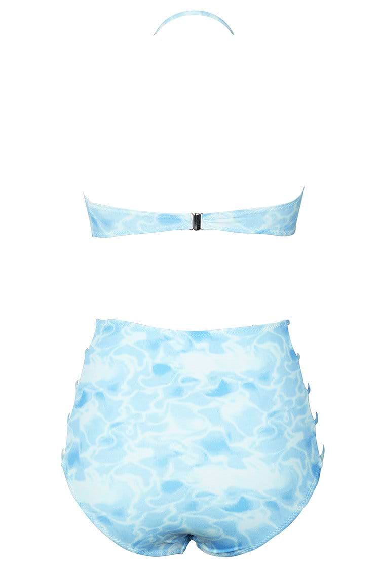 Foamy Waves Halter Bikini Set