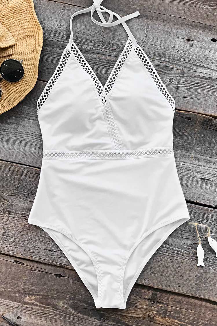 Angel's Wings Halter One-piece Swimsuit
