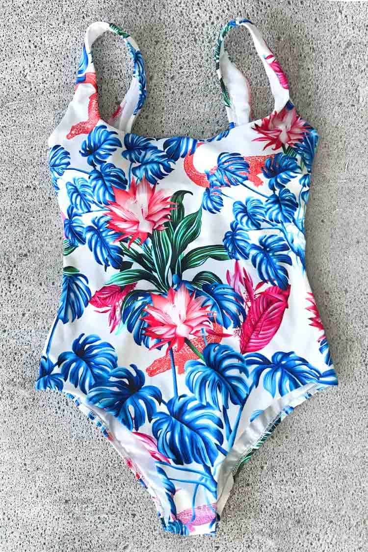 Never Forget Me Floral One-piece Swimsuit