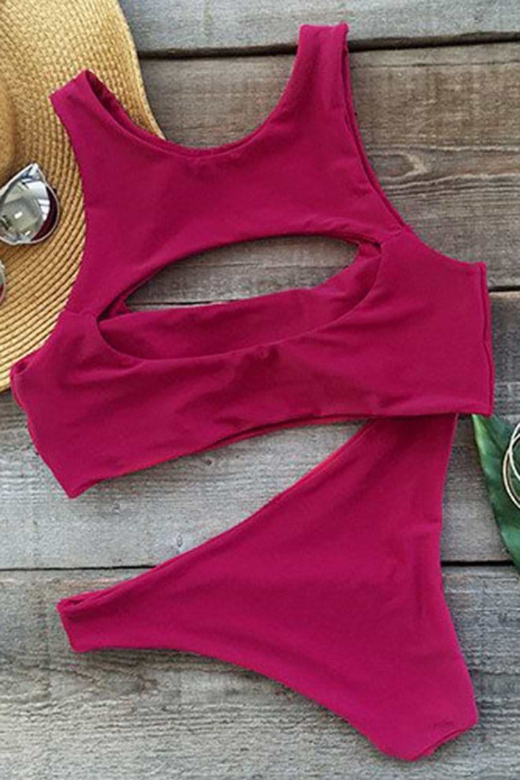 Hot As Hell Cutout Tank Bikini Set