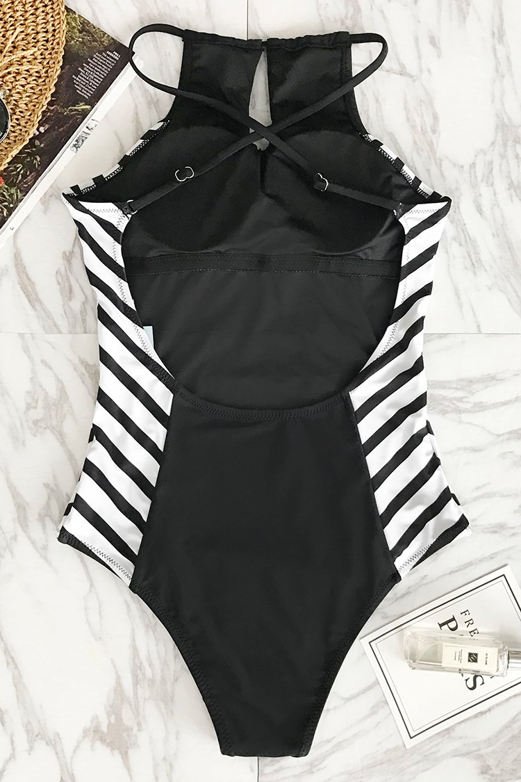 Office Lady Cross One-piece Swimsuit