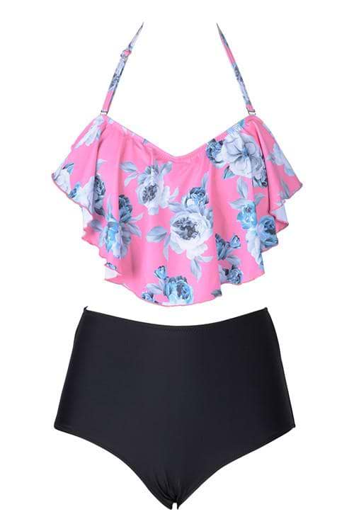 Way to Sway Floral Falbala Bikini Set
