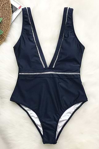 Tranquil Cove V-neck One-piece Swimsuit