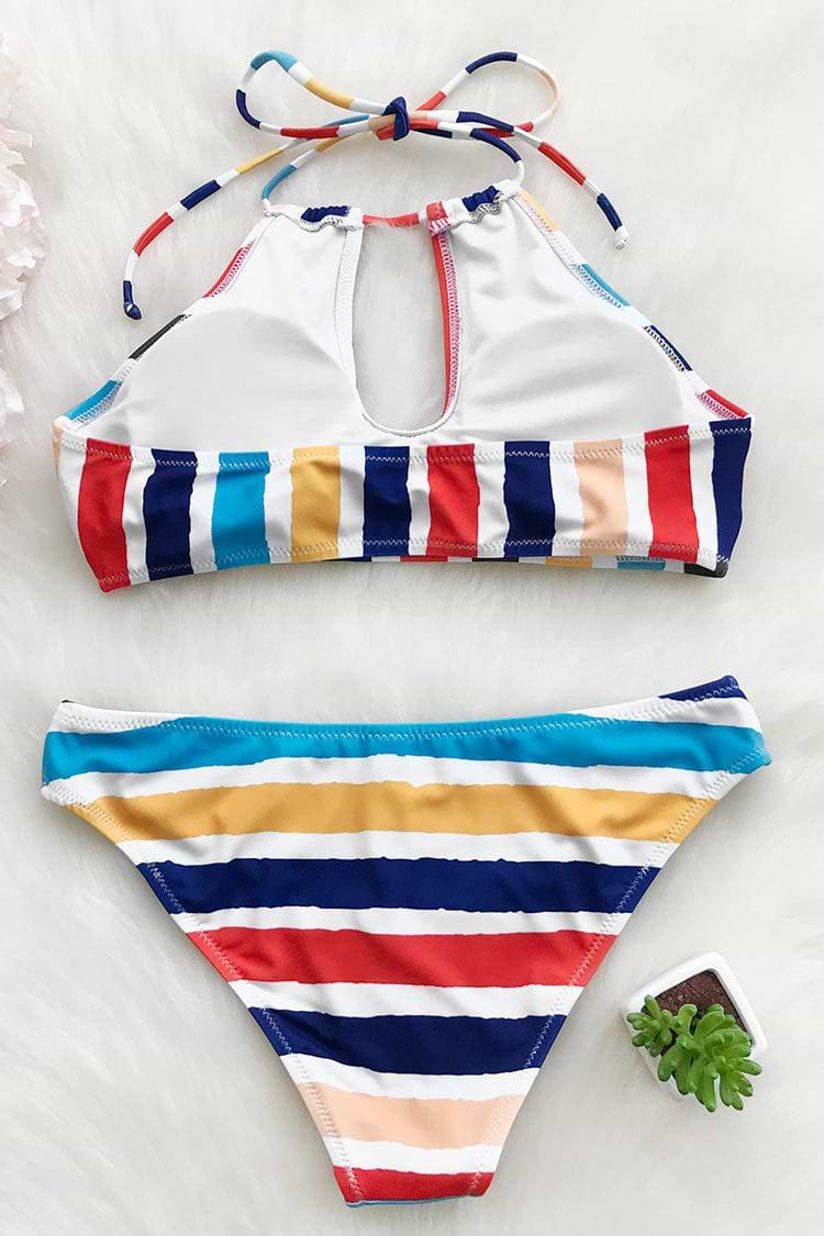 Candy Rainbow Halter Bikini Set