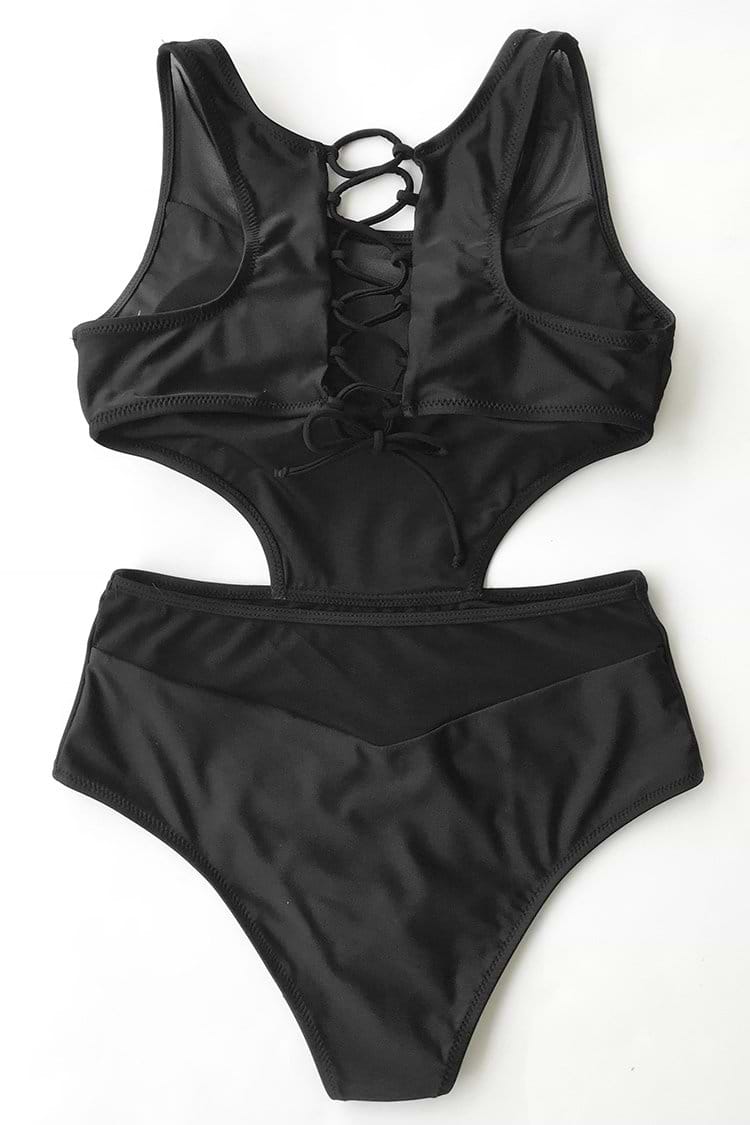 Easy Flirt Lace Up One-piece Swimsuit