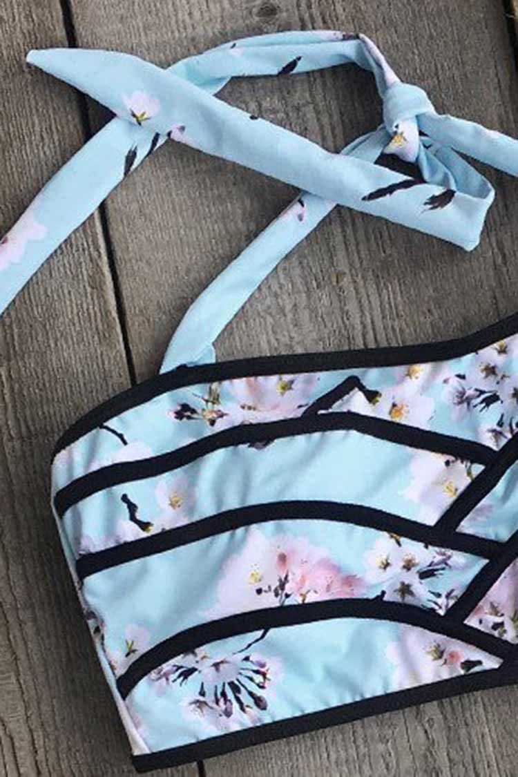Pick Me Up Floral Halter Bikini Set