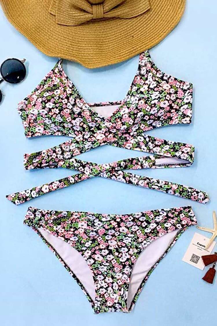 Springlike Summer Floral Bikini Set