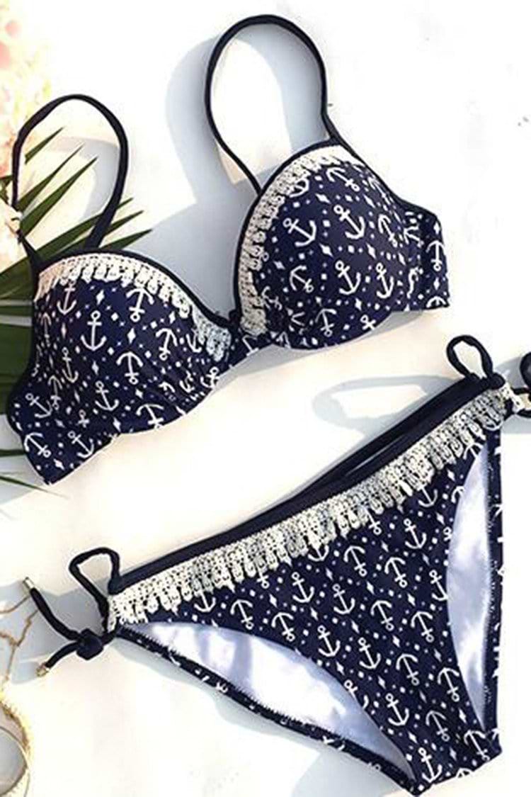 Seaside Soiree Anchor Printing Bikini Set