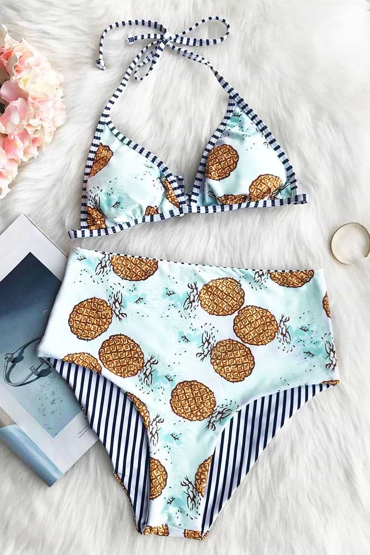 Call Me Pineapple Reversible Bikini Set