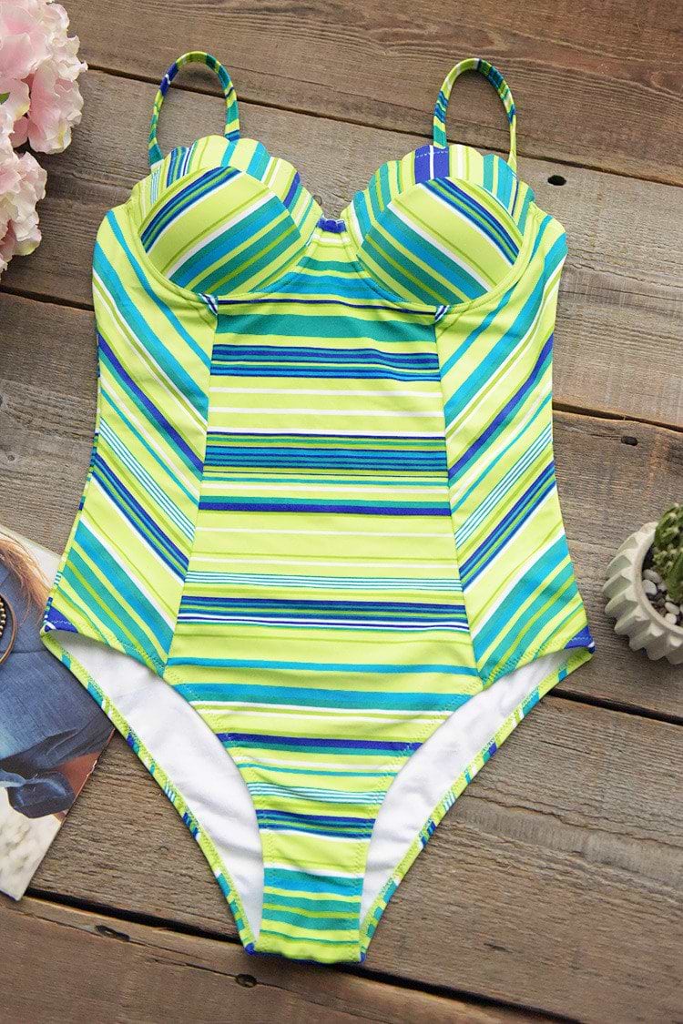 Stripy Lemon One-piece Swimsuit